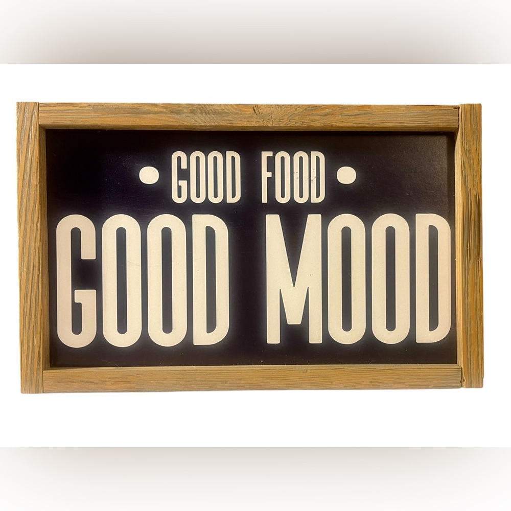 Rustic Black and White 'Good Food Good Mood' Wall Art SOLD! - Picture 1 of 10